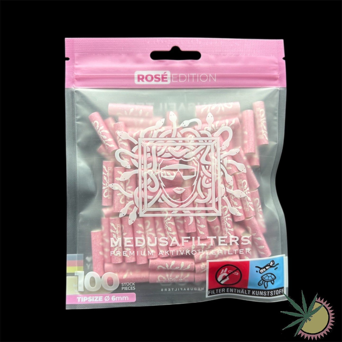 Medusa Zellstoff-Aktivkohlefilter Ø6mm 1 Packung á 100 Stück verschiedene Farben