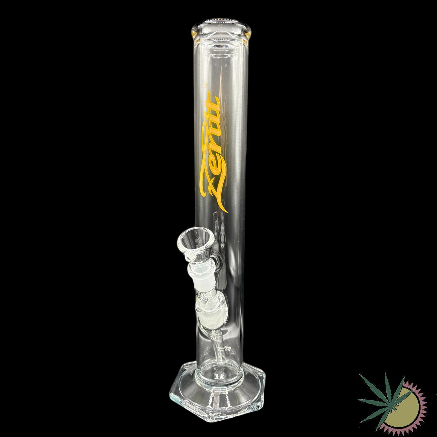 Zenit Bong 500er 18.8er Goldenes Logo 3.5mm 38cm Megacut