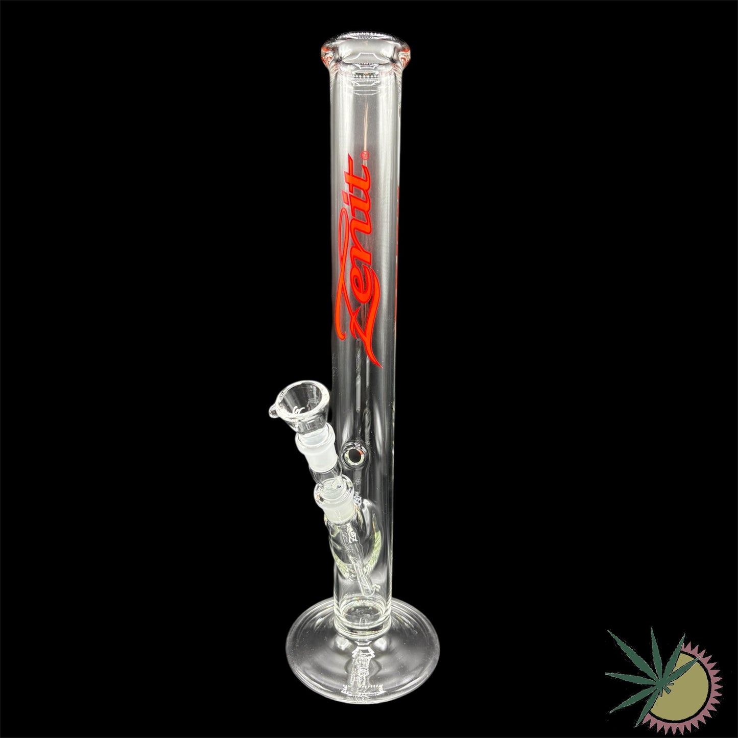 Zenit Bong 14.5er Schliff Rotes Logo 3.5mm 39cm Kickloch Rundfuß