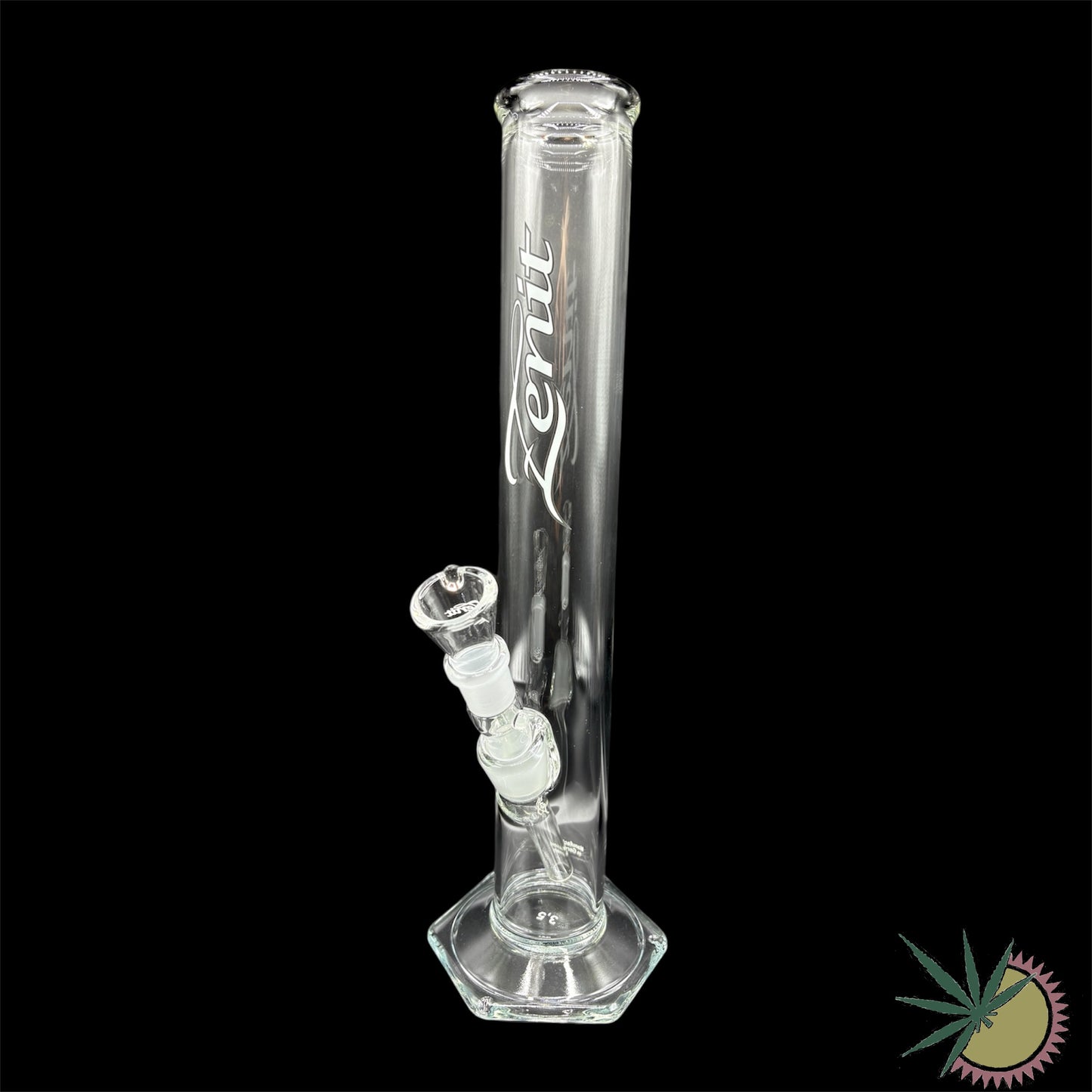 Zenit Bong 500er 18.8er Weißes Logo 3.5mm 38cm Megacut