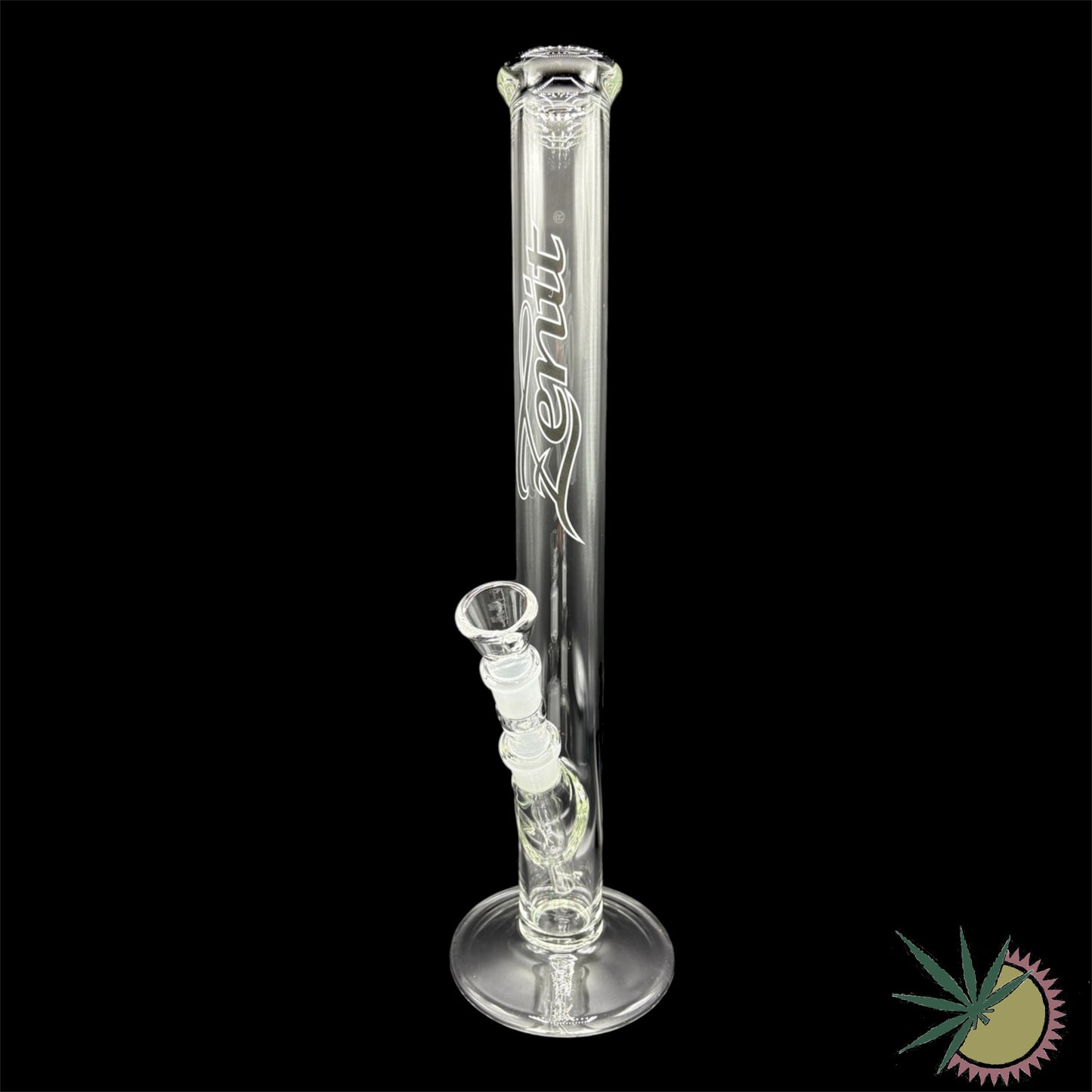 Zenit Bong 18.8er Schliff Schwarzes Logo 5mm 45cm Rundfuß