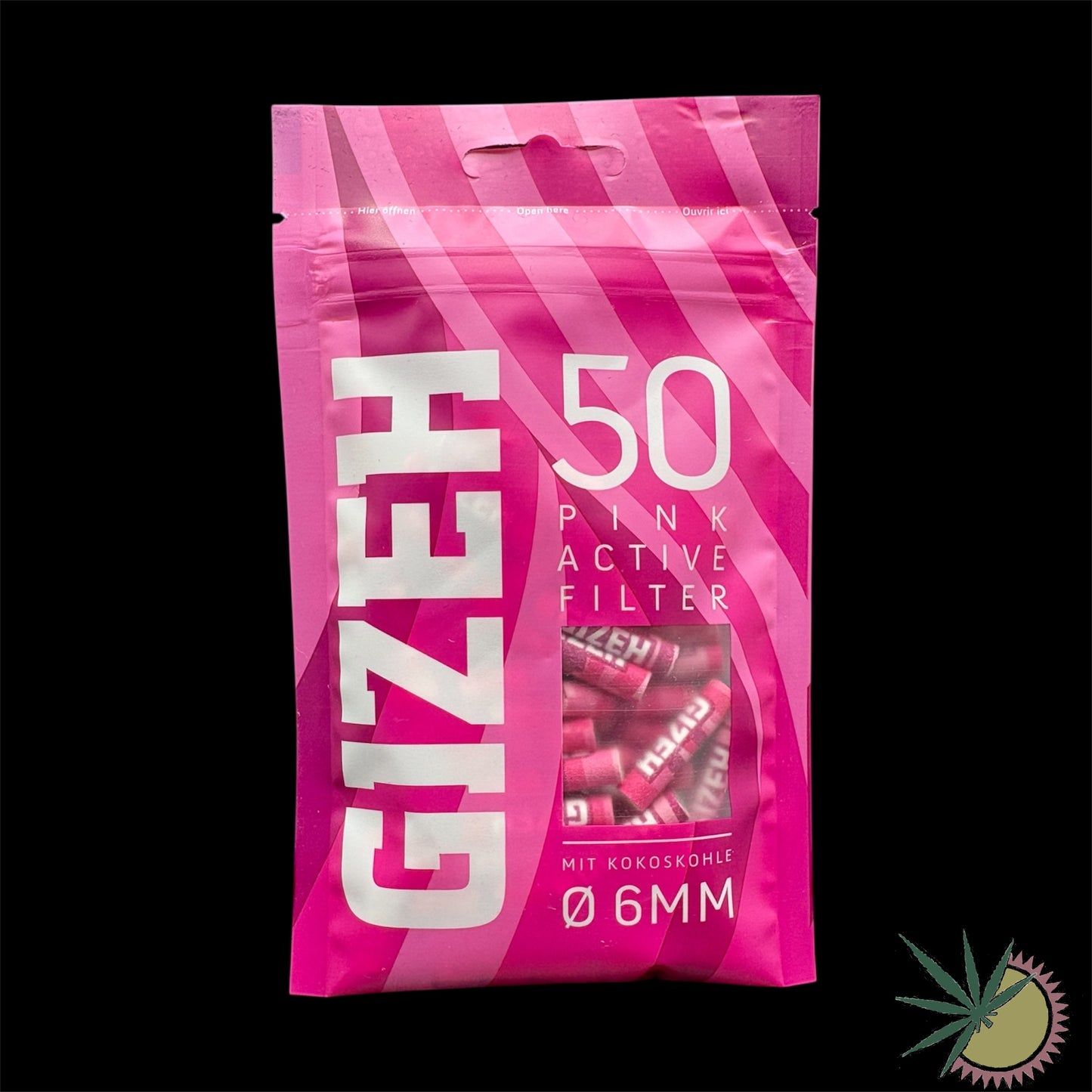 Gizeh Slim Aktivkohlefilter Ø6mm 50 Stück verschiedene Farben