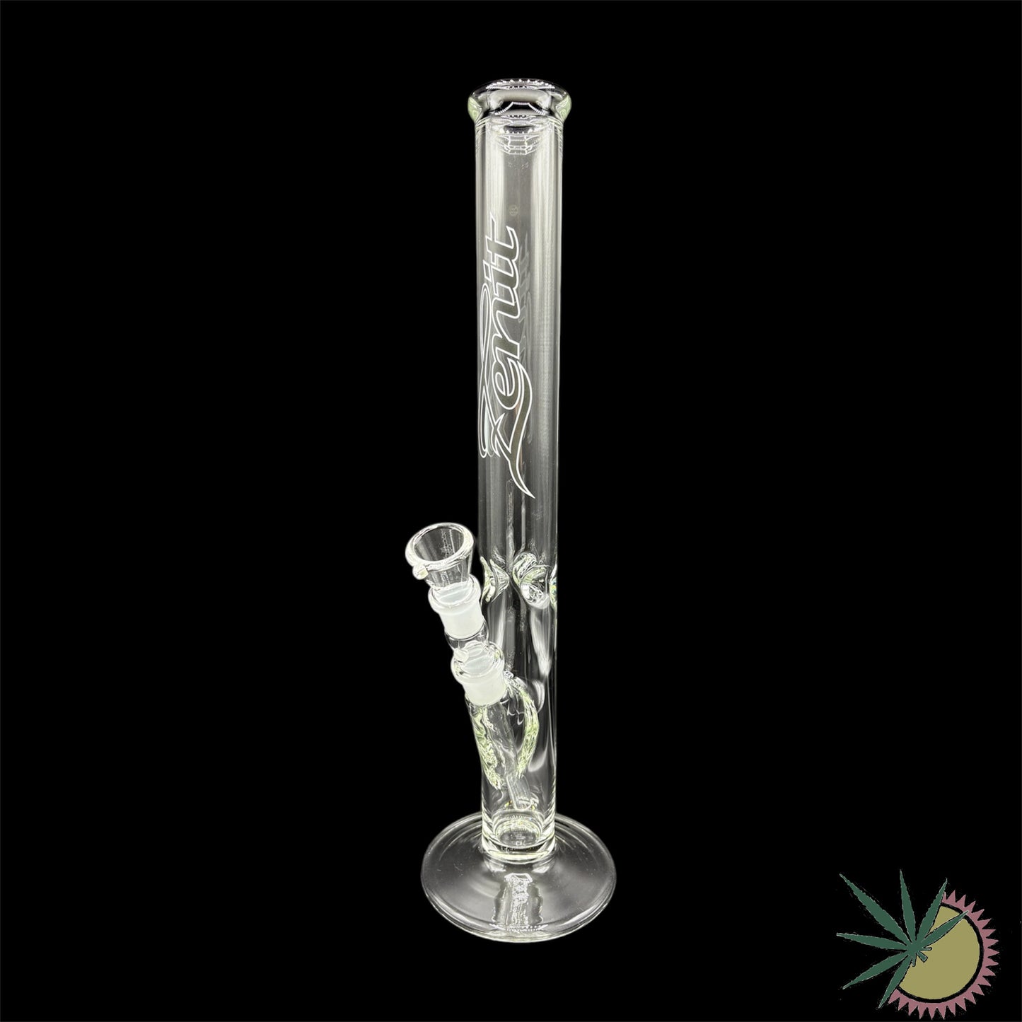 Zenit Bong 18.8er Schliff Schwarzes Logo 5mm 45cm Eisnasen Rundfuß