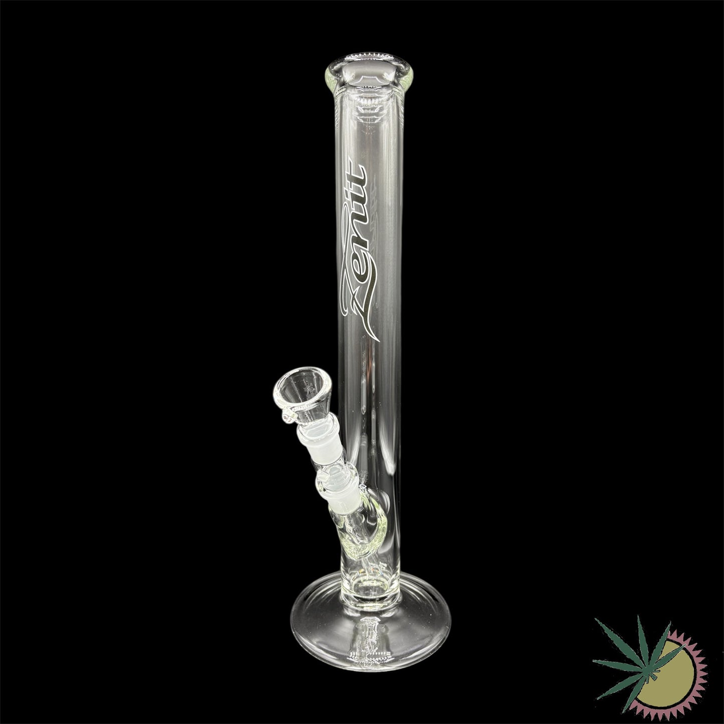 Zenit Bong 18.8er Schliff Schwarzes Logo 5mm 40cm Rundfuß