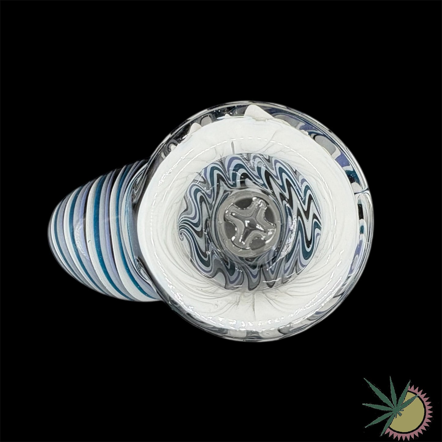 Zenit Bongkopf Custom Horn Farbsection #2 mit eingebautem Glassieb 18.8er Schliff inklusive Hutstand