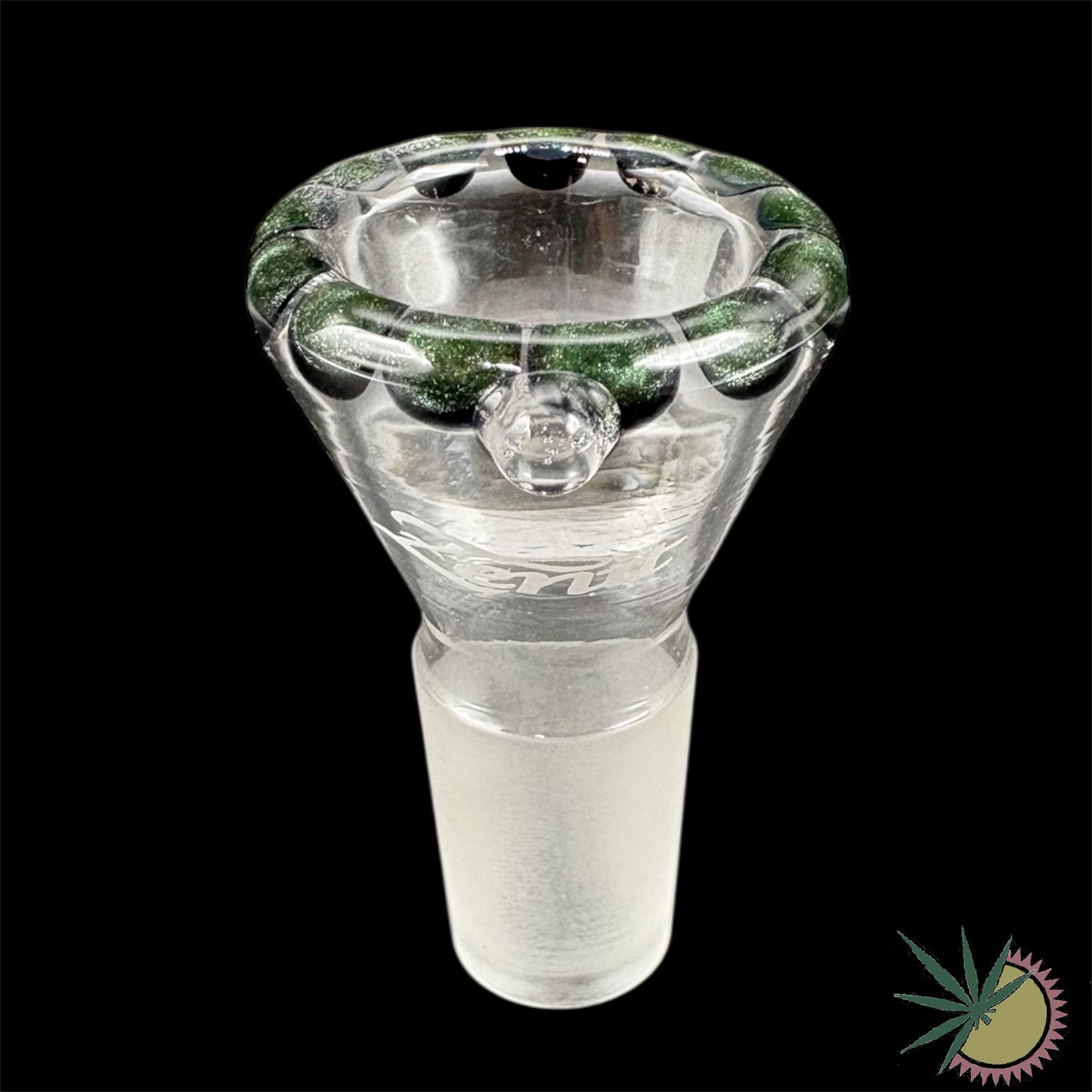 Zenit Bongkopf Schwarz-Glitzergrünes Rasta 18.8er Schliff Turbo