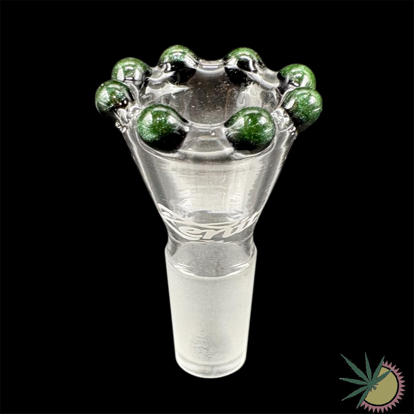 Zenit Bongkopf Schwarz-Glitzergrüne Krone 14.5er Schliff Turbo