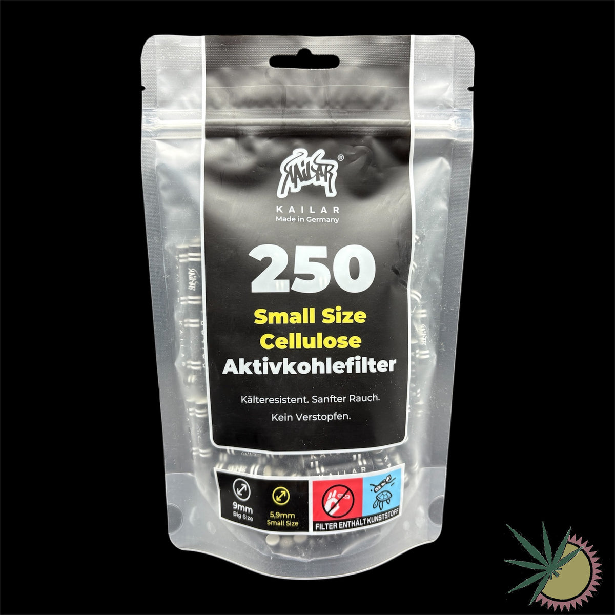 Kailar Zellstoff-Aktivkohlefilter Ø6mm 1 Packung á 250 Stück verschiedene Farben