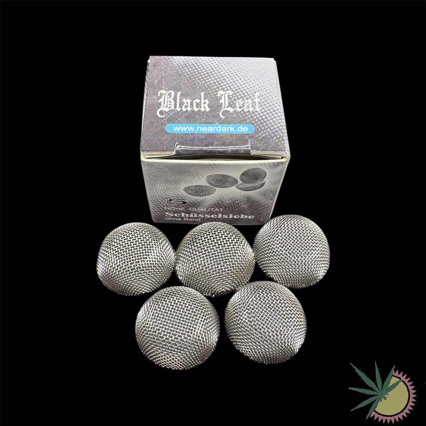 Black Leaf Schüsselsiebe ohne Rand aus Metall 1 Packung á 5 Siebe