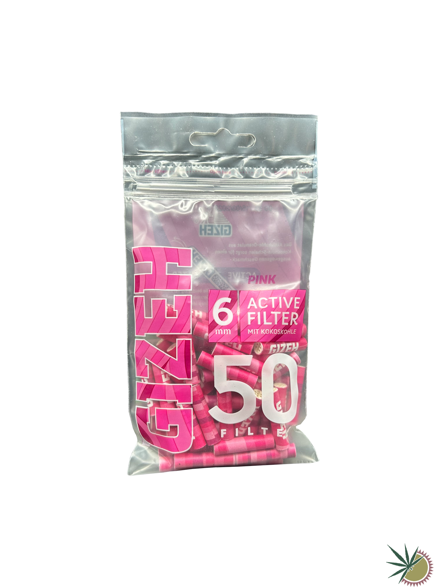 Gizeh Slim Aktivkohlefilter Ø6mm 50 Stück verschiedene Farben