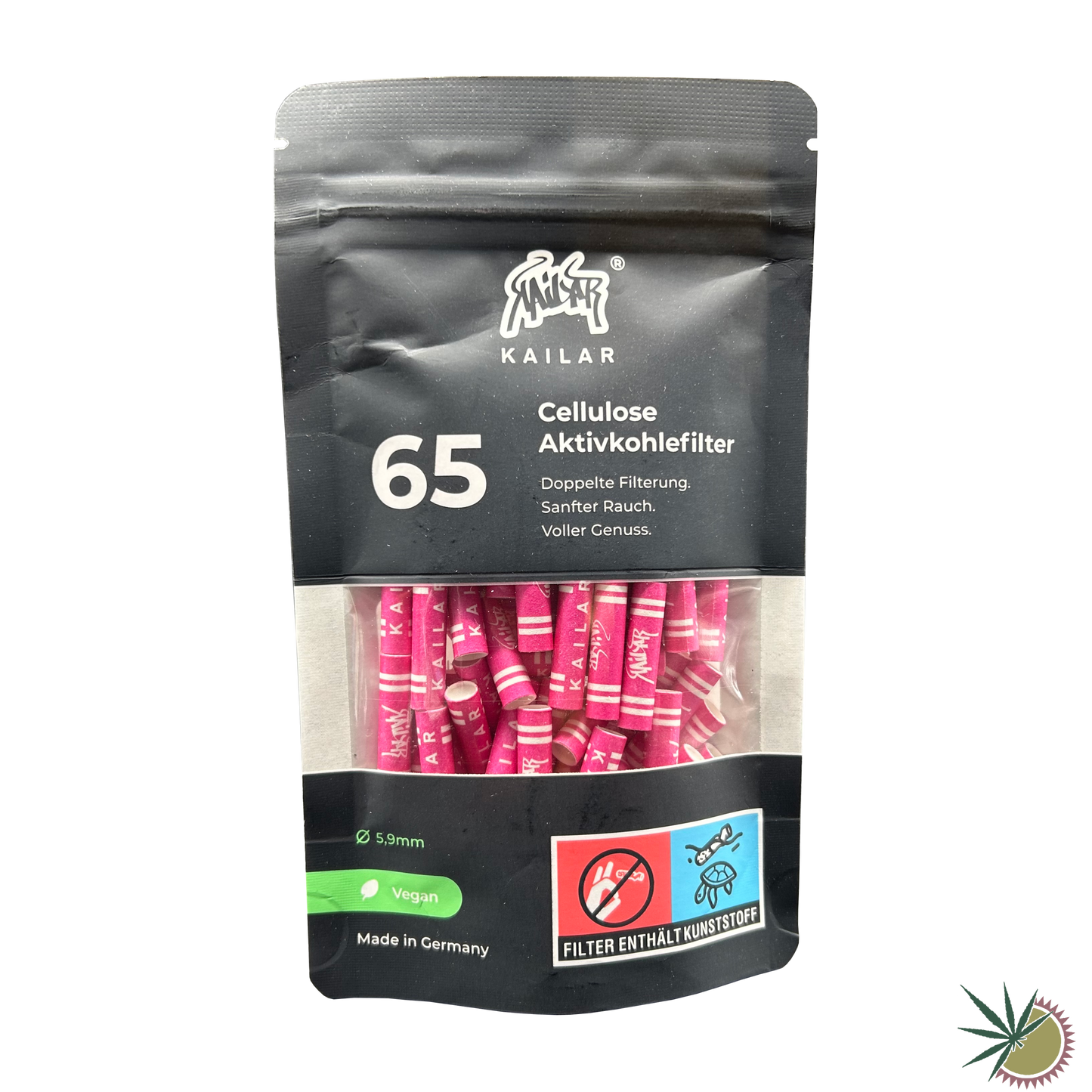 Kailar Zellstoff-Aktivkohlefilter Ø6mm 1 Packung á 65 Stück verschiedene Farben