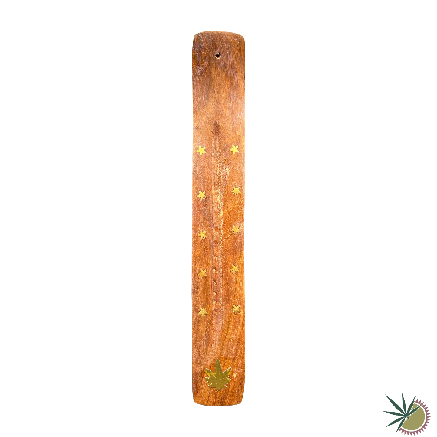 Halterung für Räucherstäbchen aus Holz mit Verzierungen aus Messing 2 verschiedene Motive