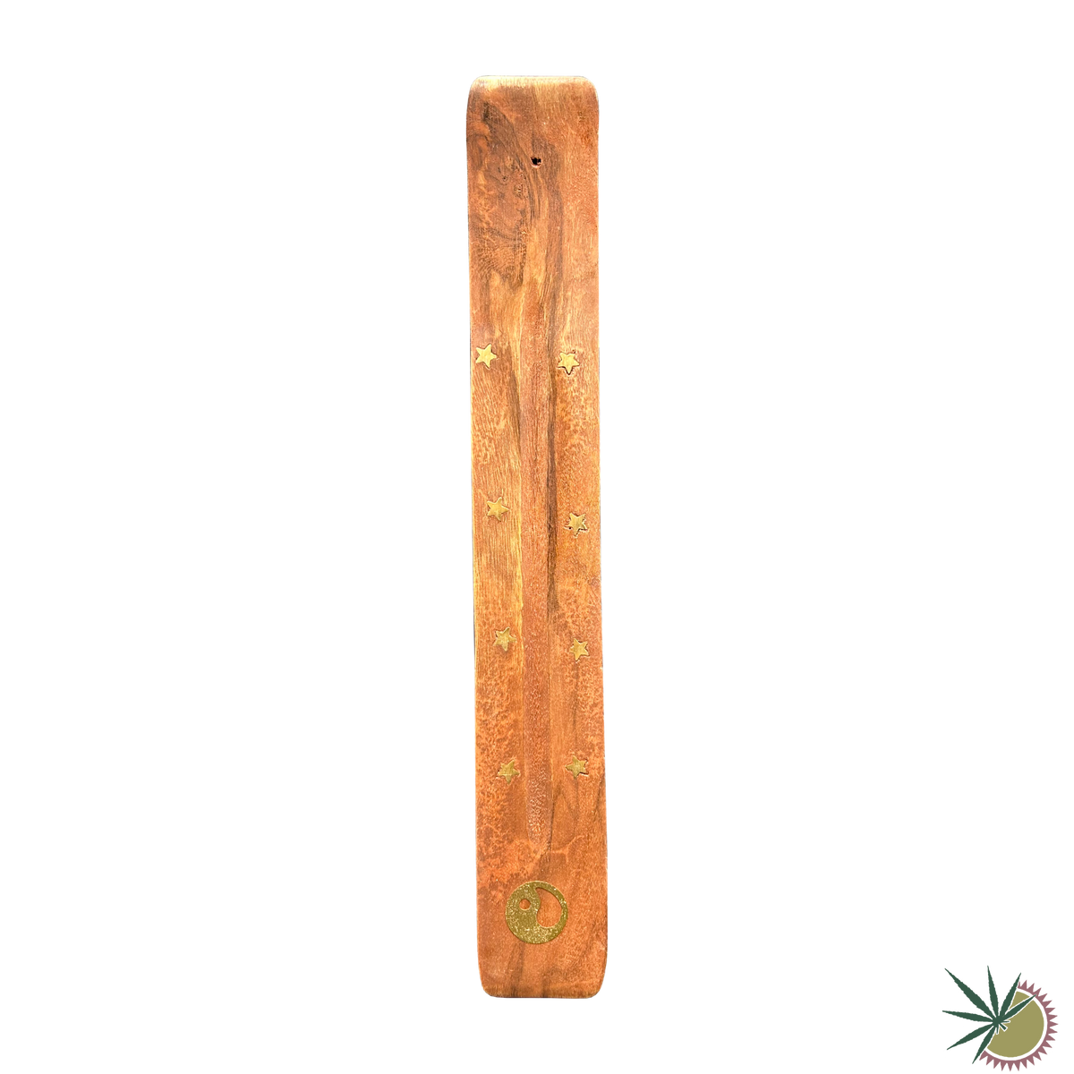 Halterung für Räucherstäbchen aus Holz mit Verzierungen aus Messing 2 verschiedene Motive