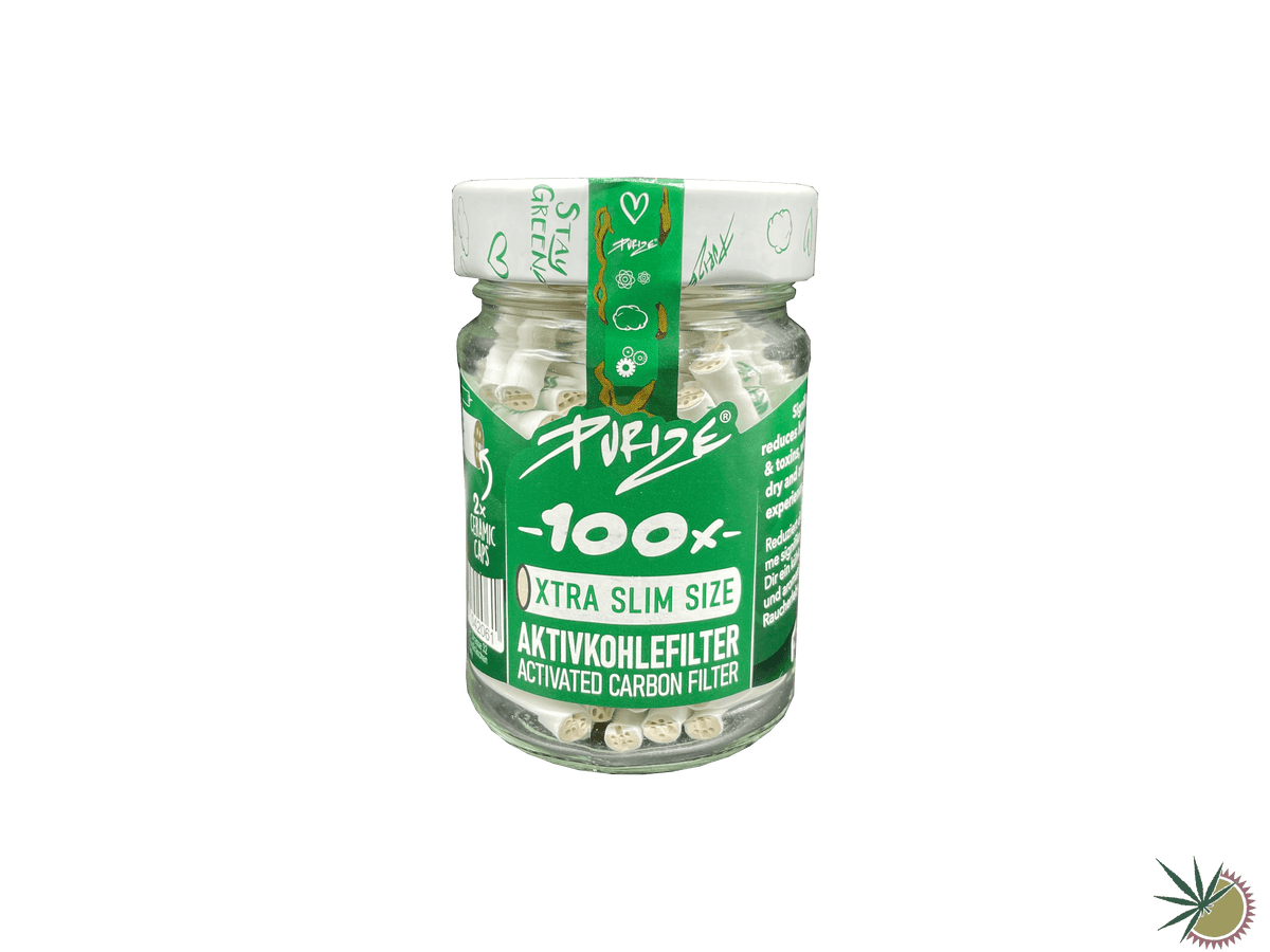 Purize Aktivkohlefilter Ø 5,9mm Xtra Slim 100 Stück im Schraubdeckelglas - verschiedene Farben - THC Headshop