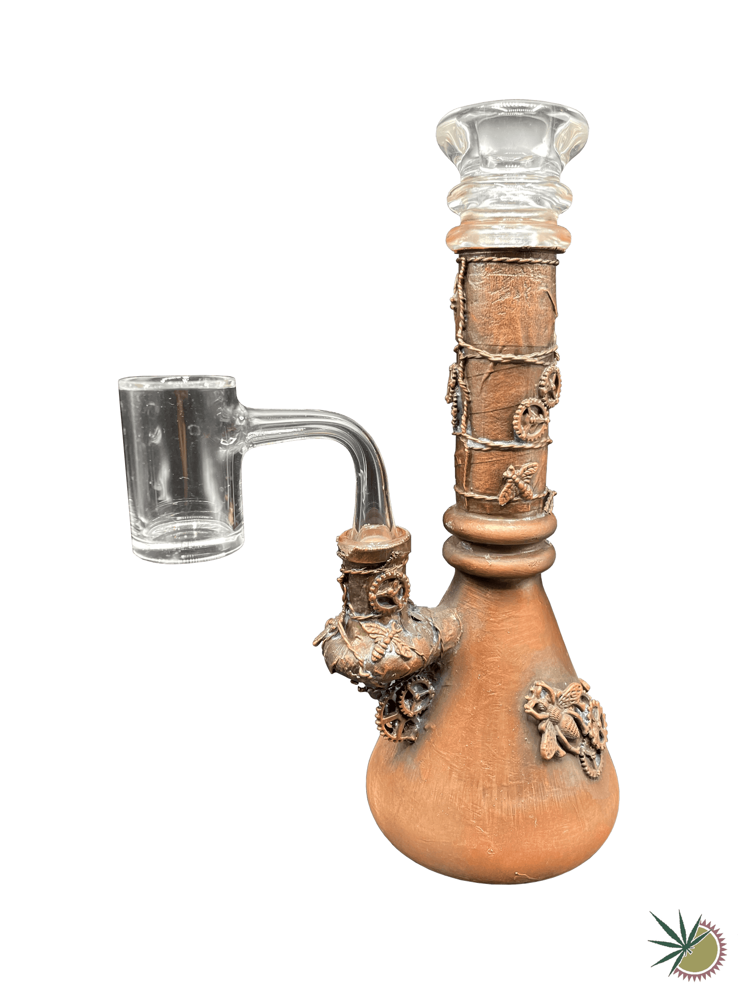 Zenit x Merlin Dab Rig "Steampunk" 14.5er Schliff mit Quarzbanger - THC Headshop