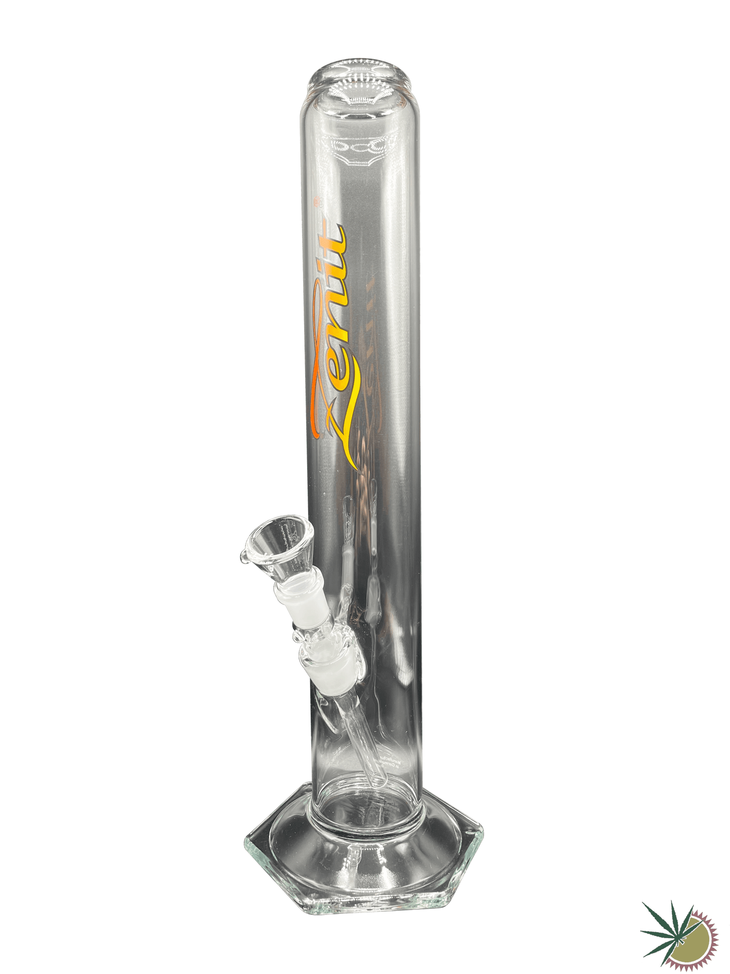 Zenit Bong 18.8er Schliff "1000er" Farbverlauf Logo Rot-Gelb 3.5mm 45cm Mega-Cut - THC Headshop
