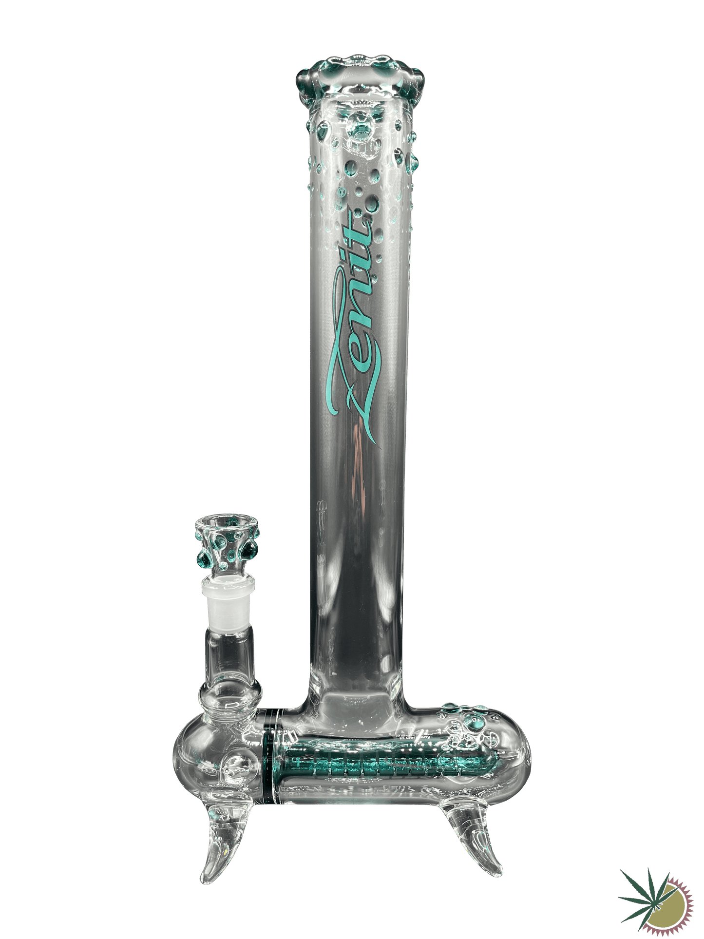 Zenit Bong 18.8er Schliff "Custom Inlinebong/Querrohr Teal" 3.5mm 39cm - THC Headshop