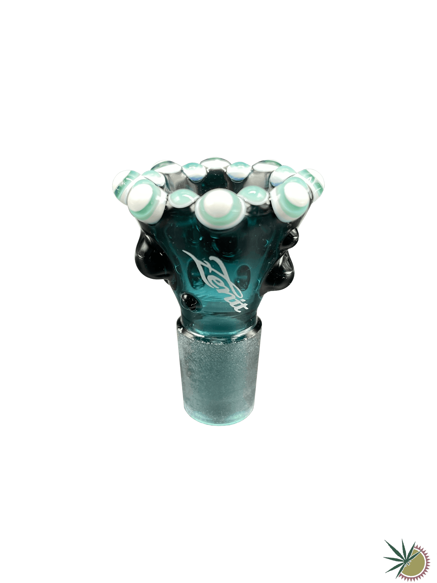 Zenit Bongkopf "Fully Dimension Doppelkrone Teal/Weiß" 18.8er Schliff Turbo - THC Headshop