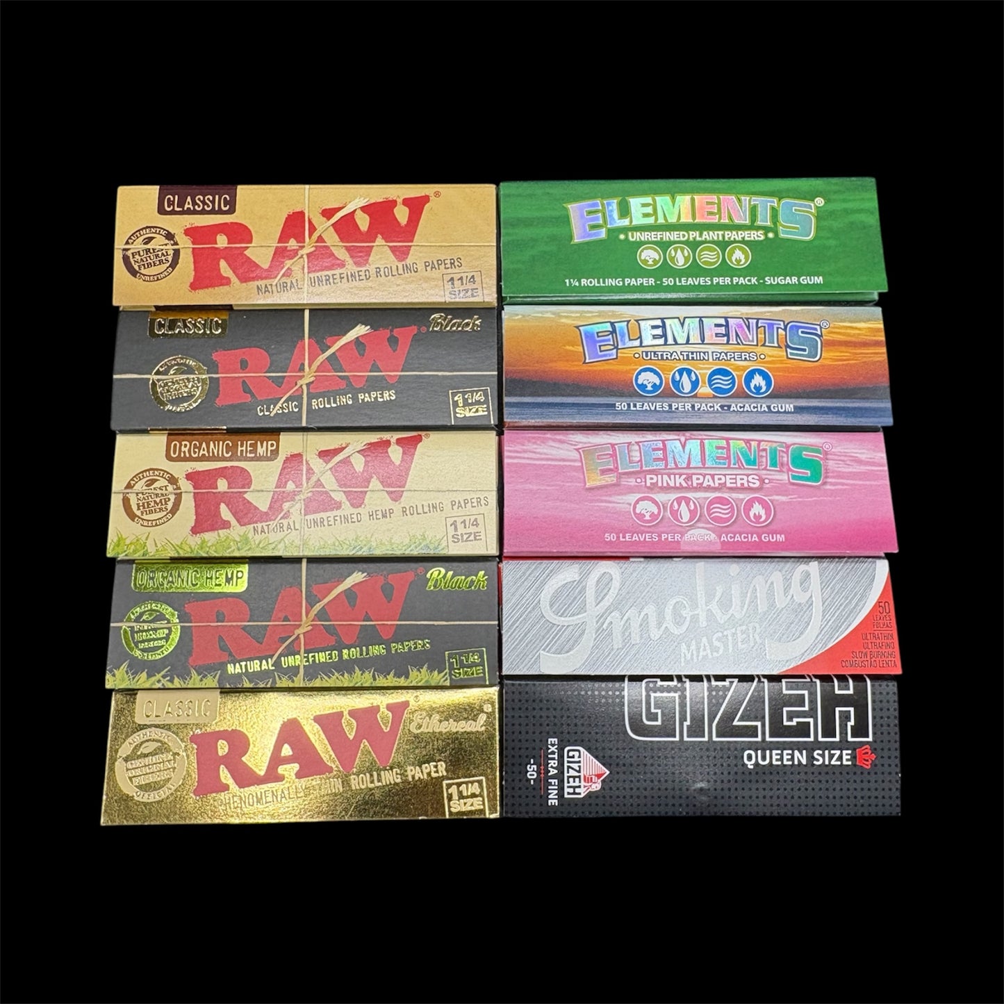 Mixed Queen Size 1 1/4 Papers-Bundle 10 verschiedene Papers