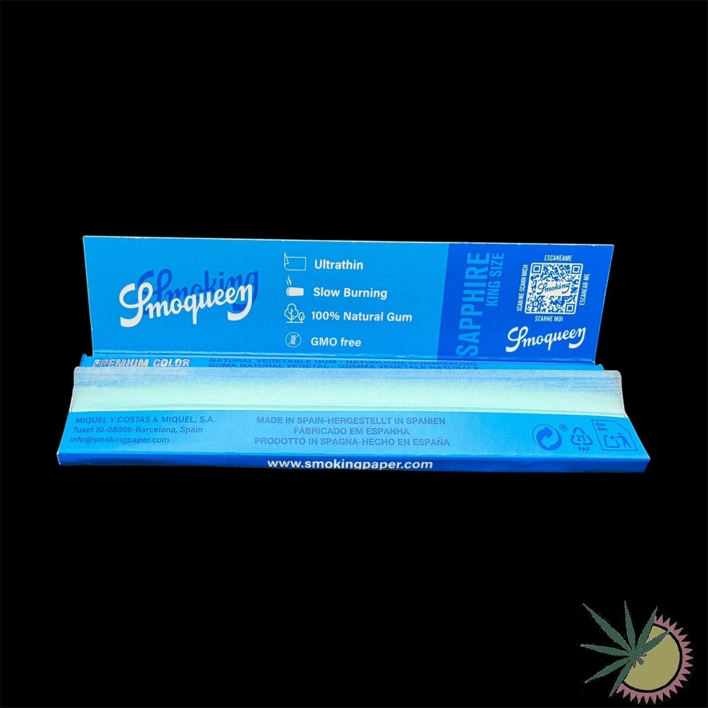 Smoking Smoqueen Sapphire Hellblaue Longpapers King Size Slim