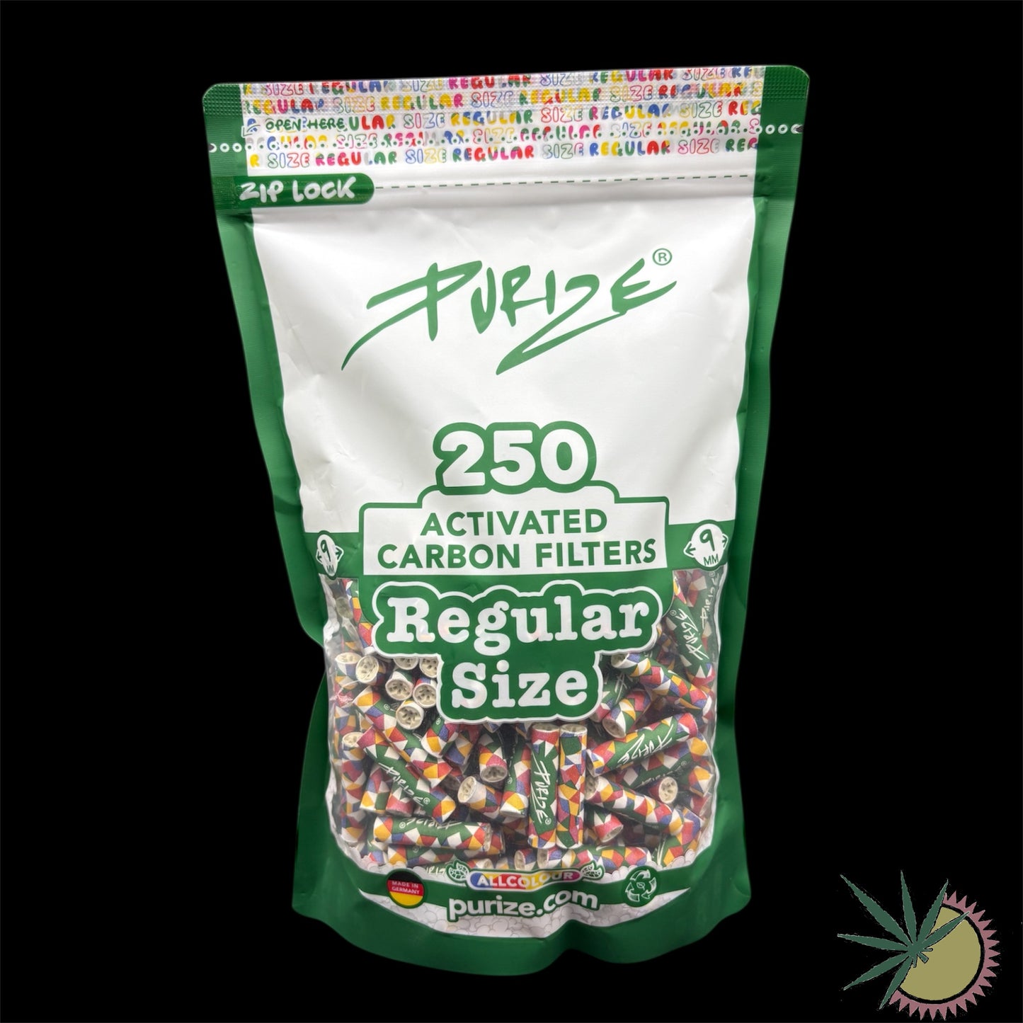 Purize Aktivkohlefilter Ø9mm Regular 1 Packung á 250 Stück verschiedene Farben