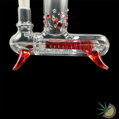 Zenit Bong Custom 18.8er Schliff "Inlinebong/Querrohr Rot" 3.5mm 41cm