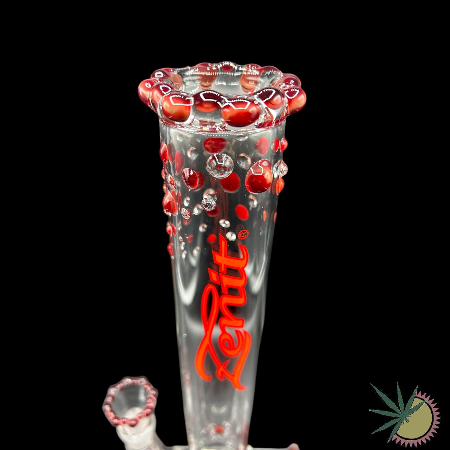 Zenit Bong Custom 18.8er Schliff "Inlinebong/Querrohr Rot" 3.5mm 41cm