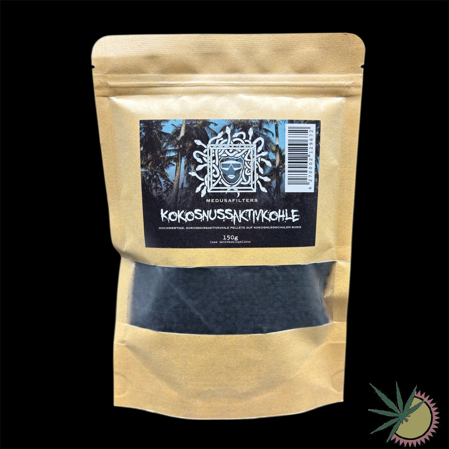 Medusa Aktivkohle lose 150g aus Kokosnussschalen