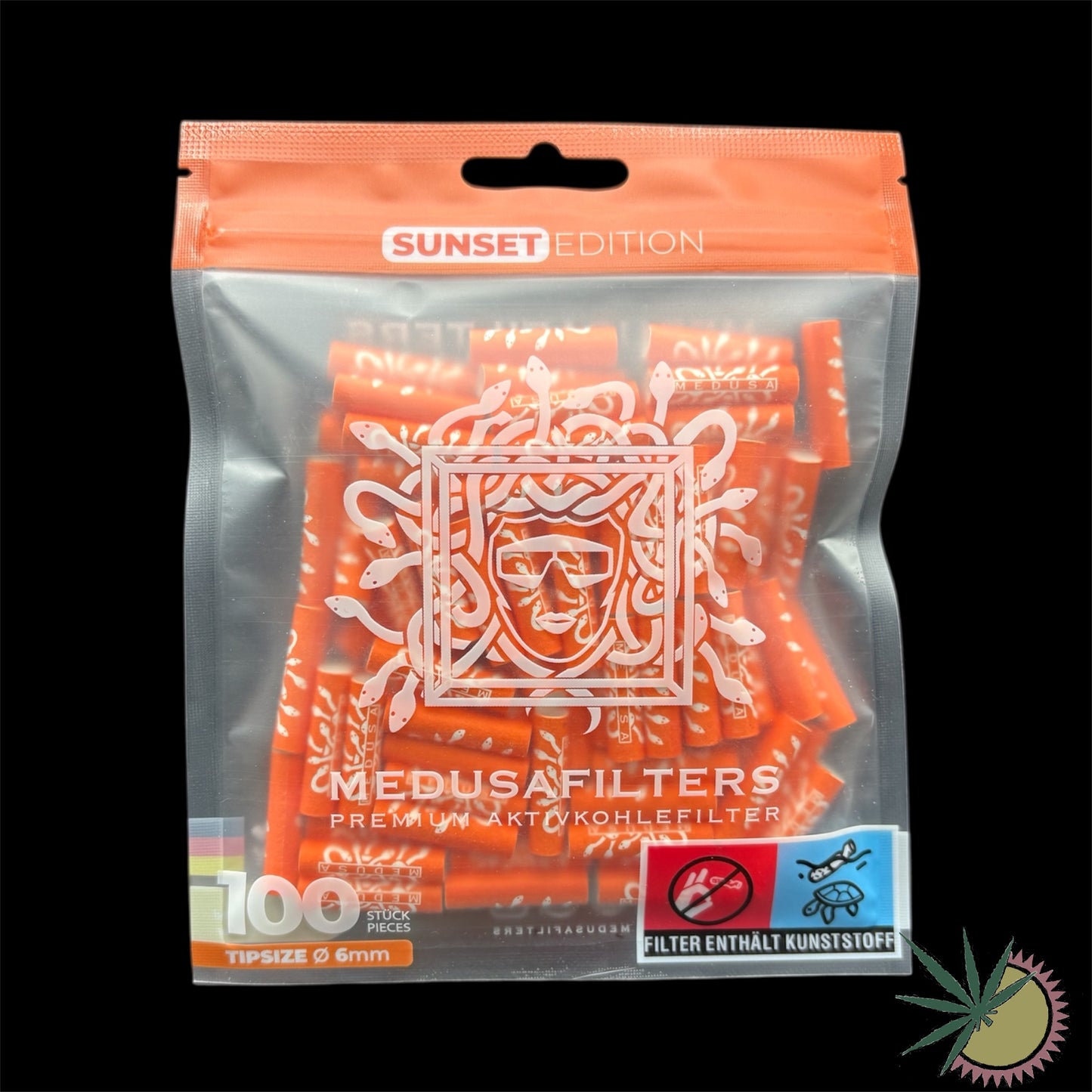 Medusa Zellstoff-Aktivkohlefilter Ø6mm 1 Packung á 100 Stück verschiedene Farben