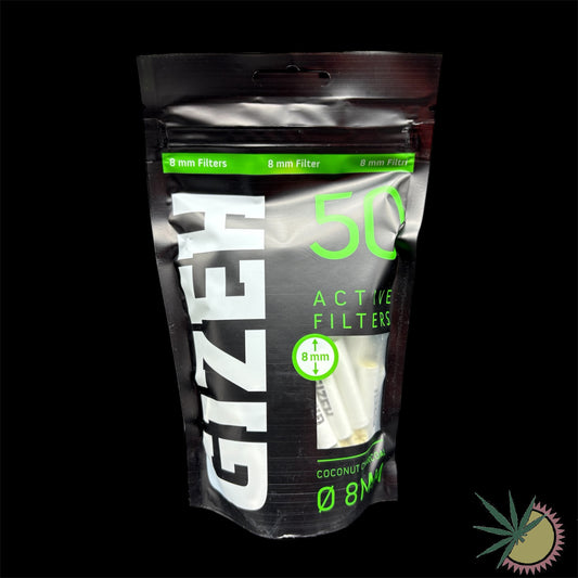 Gizeh Regular Aktivkohlefilter Ø8mm 1 Packung á 50 Stück Weiß