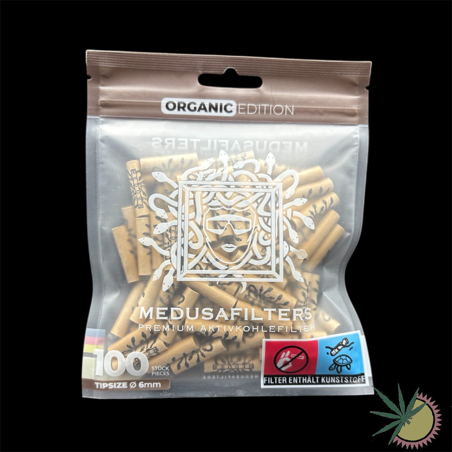 Medusa Zellstoff-Aktivkohlefilter Ø6mm 1 Packung á 100 Stück verschiedene Farben