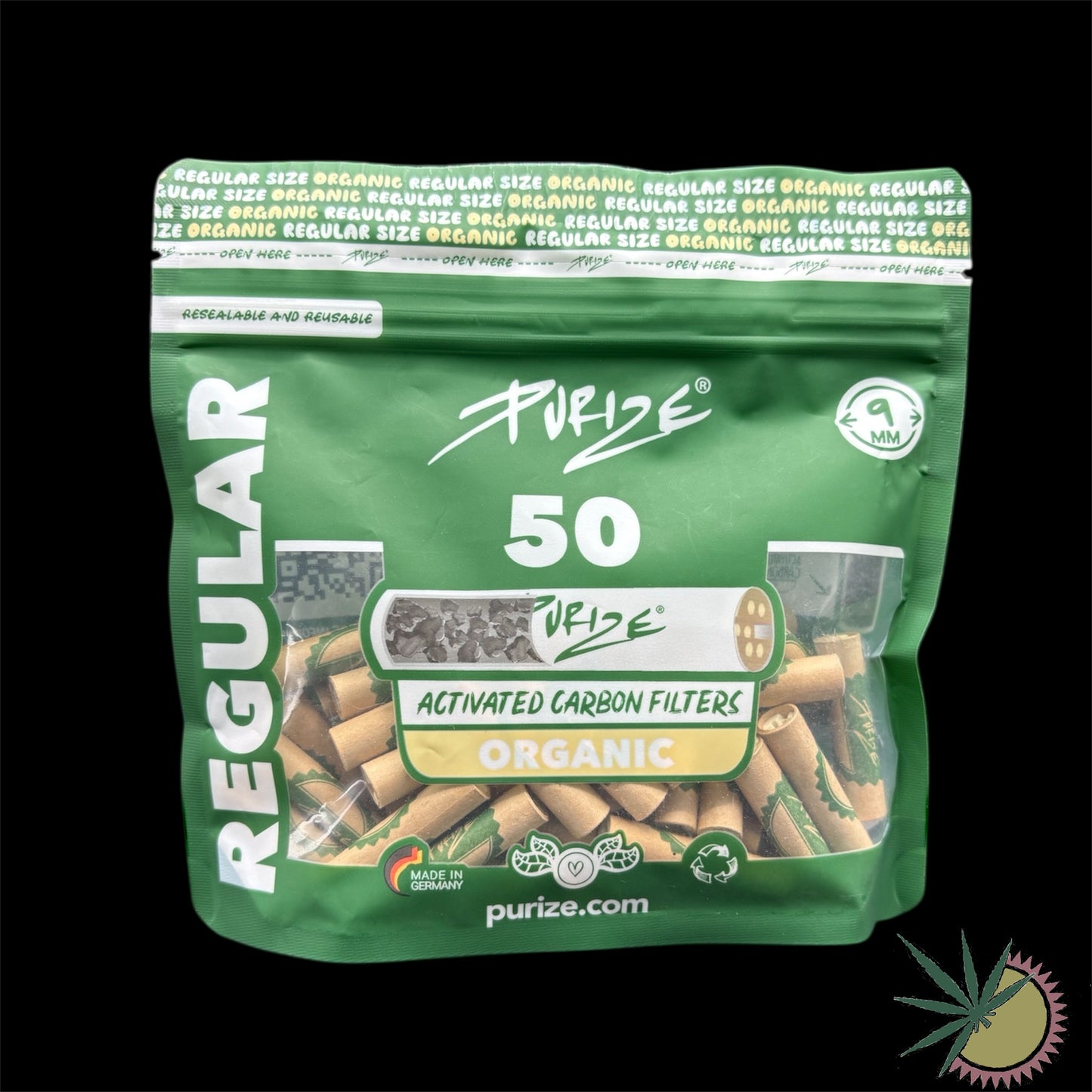 Purize Aktivkohlefilter Ø9mm Regular 1 Packung á 50 Stück verschiedene Farben