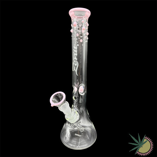 Zenit Bong Custom Beaker Pink 18.8er Schliff 3.5mm mit Kickloch und Eisnasen