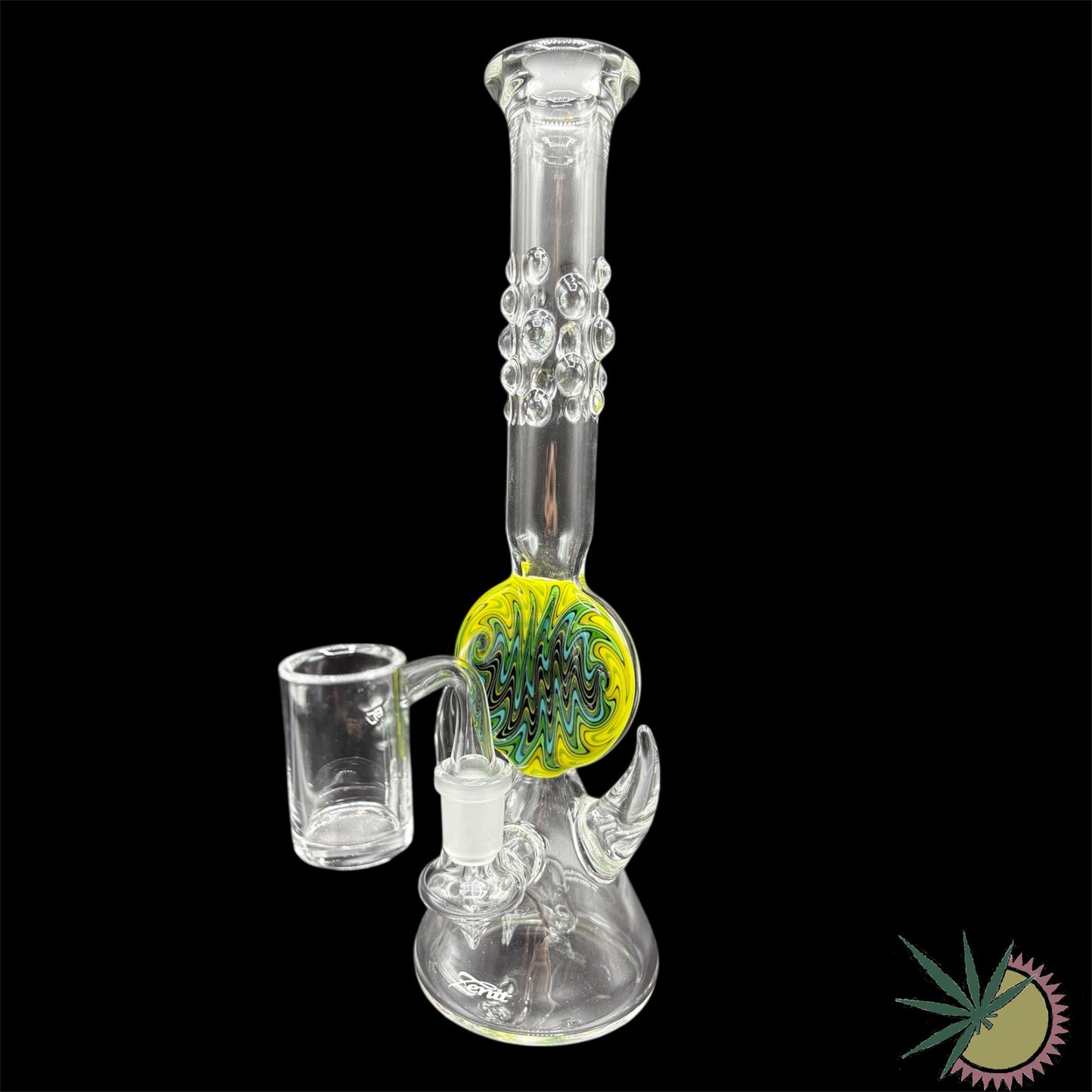 Zenit Dab Rig Custom „Ölbeaker" 14.5er Schliff mit Farbsection + Banger