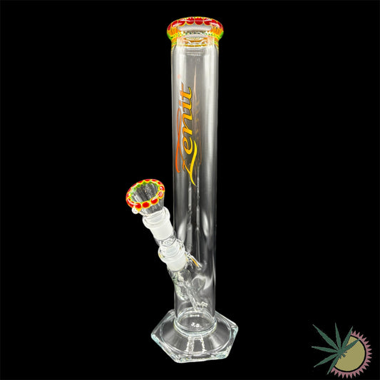 Zenit Bong Custom 500er 18.8er Schliff Rot-Gelbes Logo 3.5mm 37.5cm