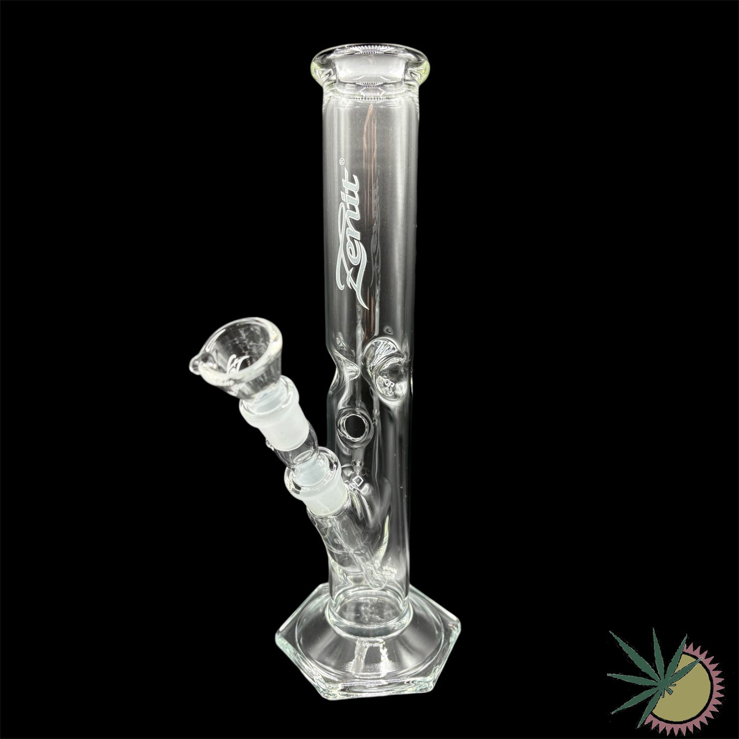 Zenit Bong 250er 14.5er Schliff Sandgestrahltes Logo 28cm Kickloch Eisnasen