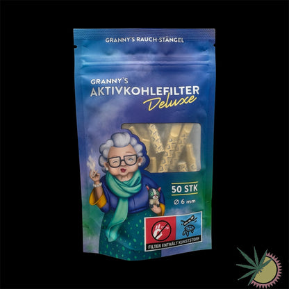 Grannys Weed Hybrid Aktivkohlefilter Deluxe Ø6mm mit Mundstück 1 Packung á 50 Stück