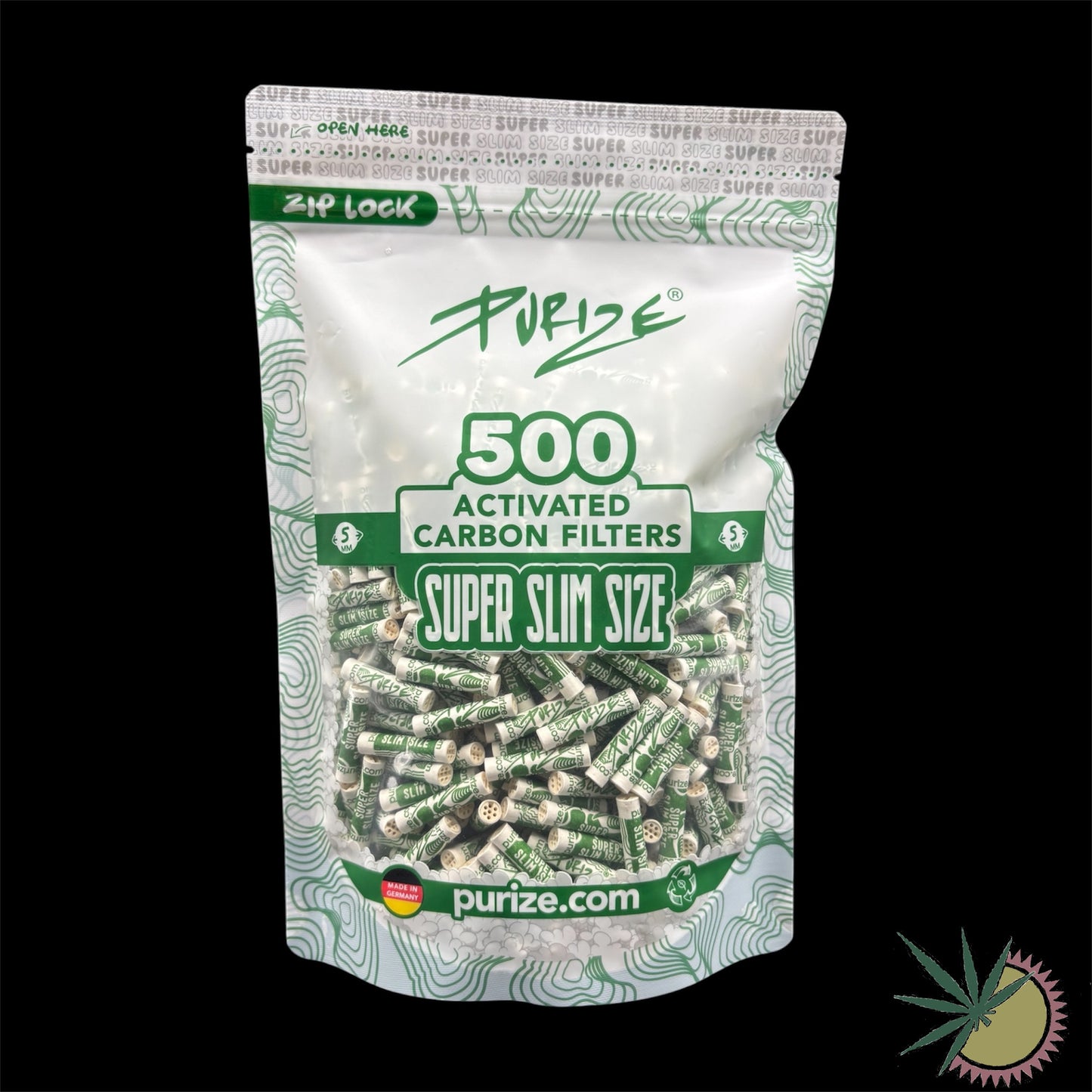 Purize Aktivkohlefilter Ø5mm Super Slim 1 Packung á 500 Stück