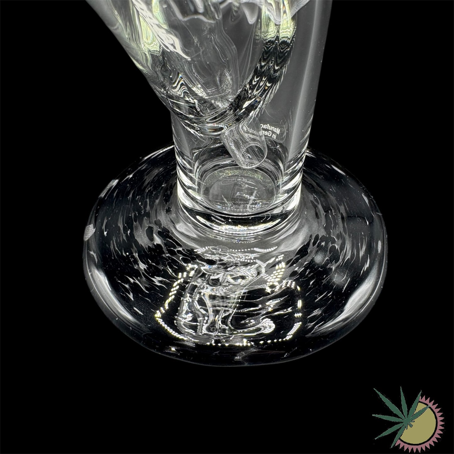 Zenit Bong Custom 18.8er Schliff Schwarzes Logo 5mm 40cm Rundfuß