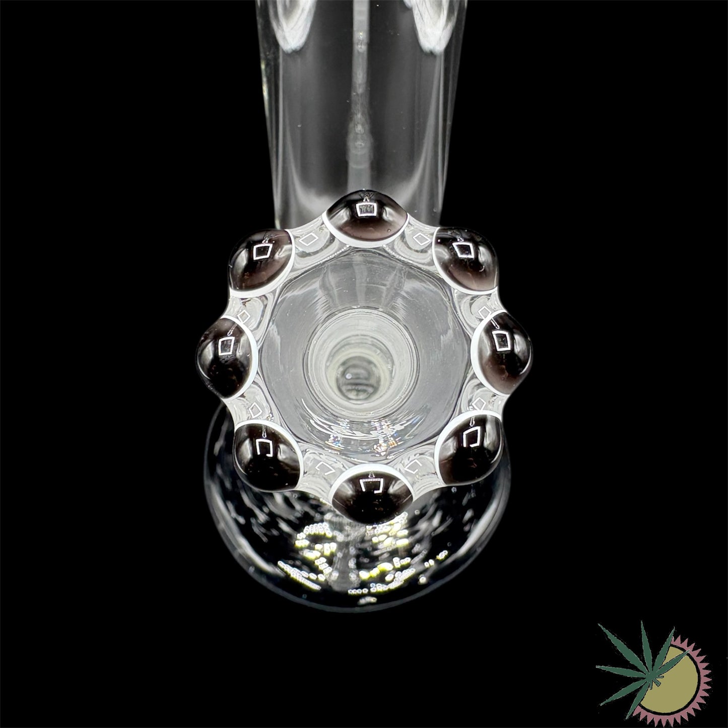 Zenit Bong Custom 18.8er Schliff Schwarzes Logo 5mm 40cm Rundfuß