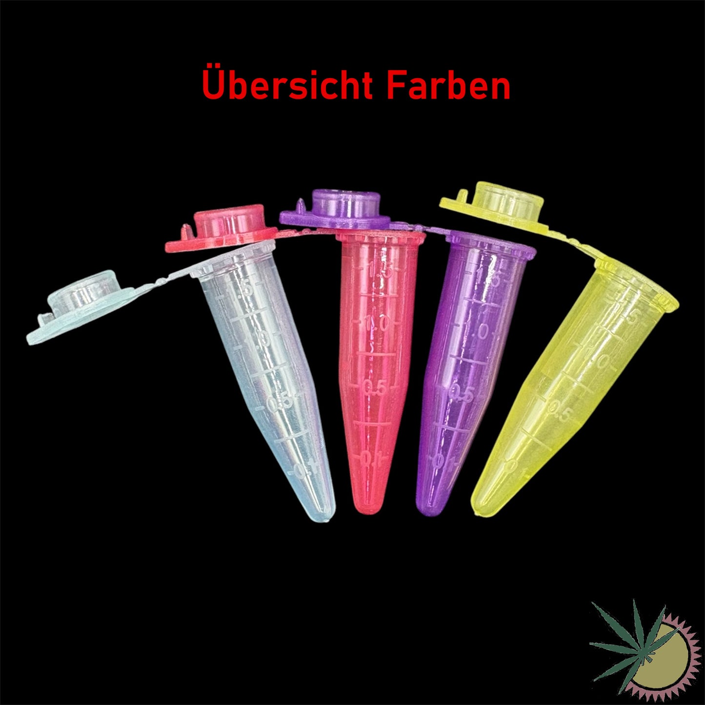 Reaktionsgefäß 1.5ml Farbmix mit anhängendem Deckel verschiedene Abpackungsgrößen