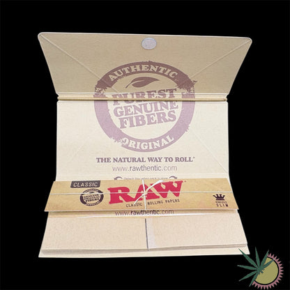 RAW Classic Longpapers ungebleicht King Size Slim Artesano + Filtertips und Mischschale