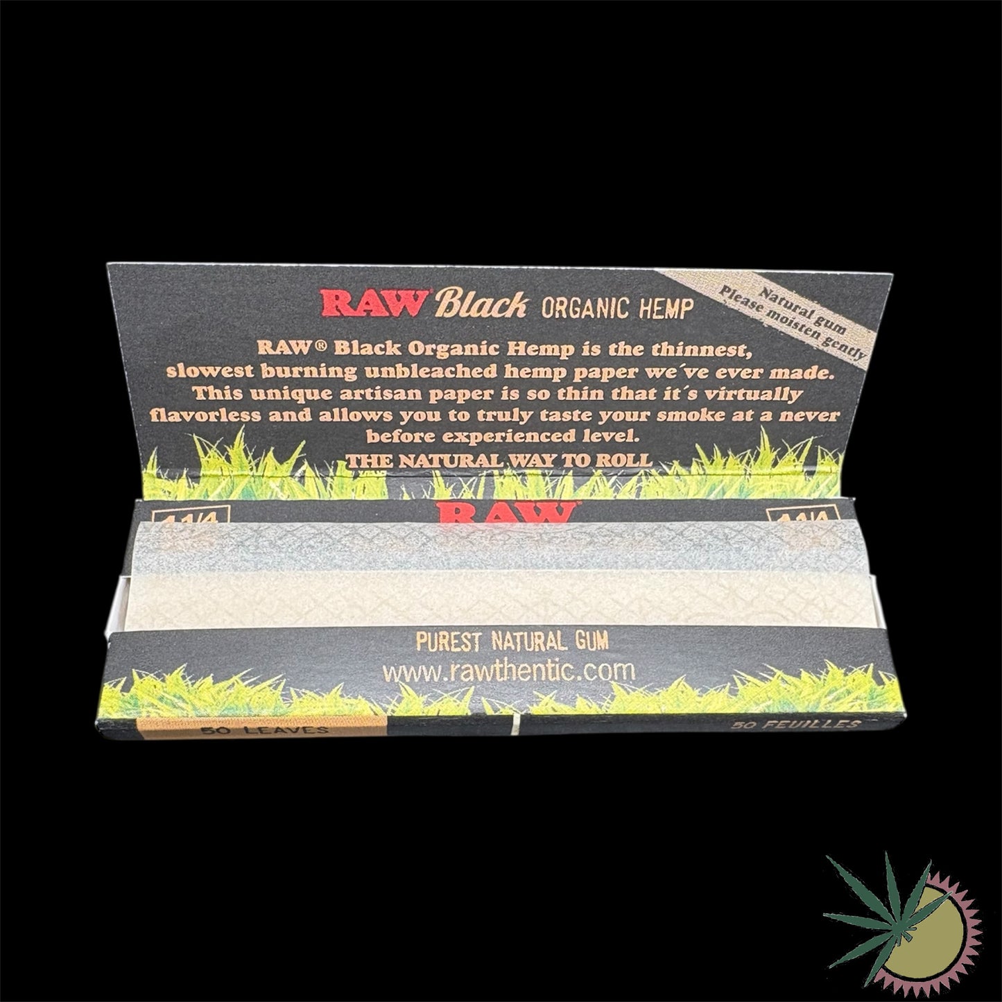 RAW Black Organic Hemp aus Hanf 1 1/4 Papers Queen Size Slim