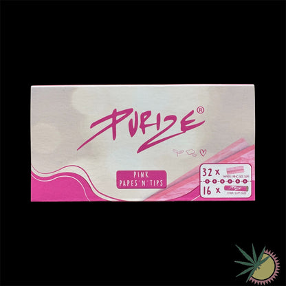 Purize Papes'n'Tips Longpapers Pink King Size Slim + Purize Aktivkohlefilter Kombipack