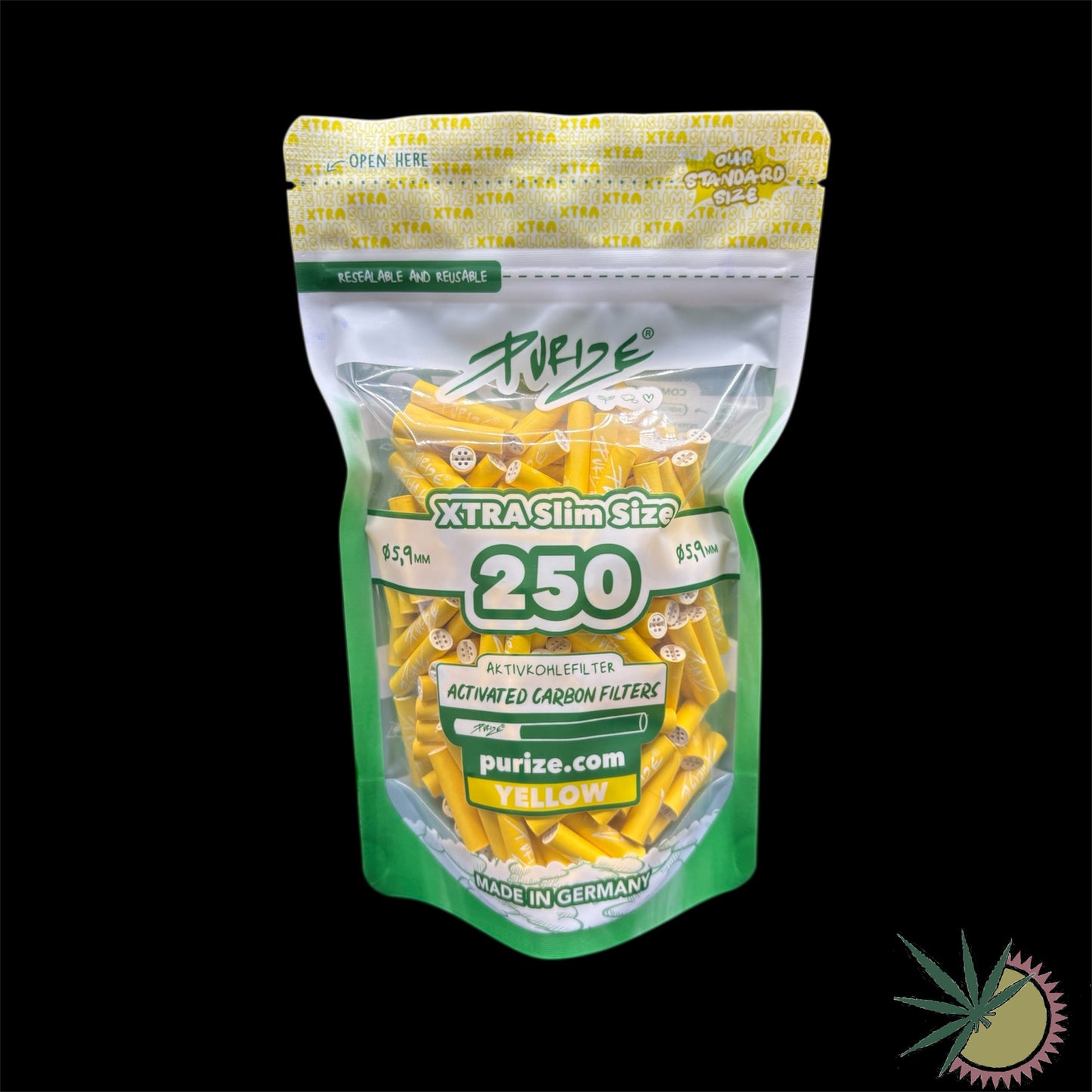Purize Aktivkohlefilter Ø6mm Xtra Slim 1 Packung á 250 Stück verschiedene Farben