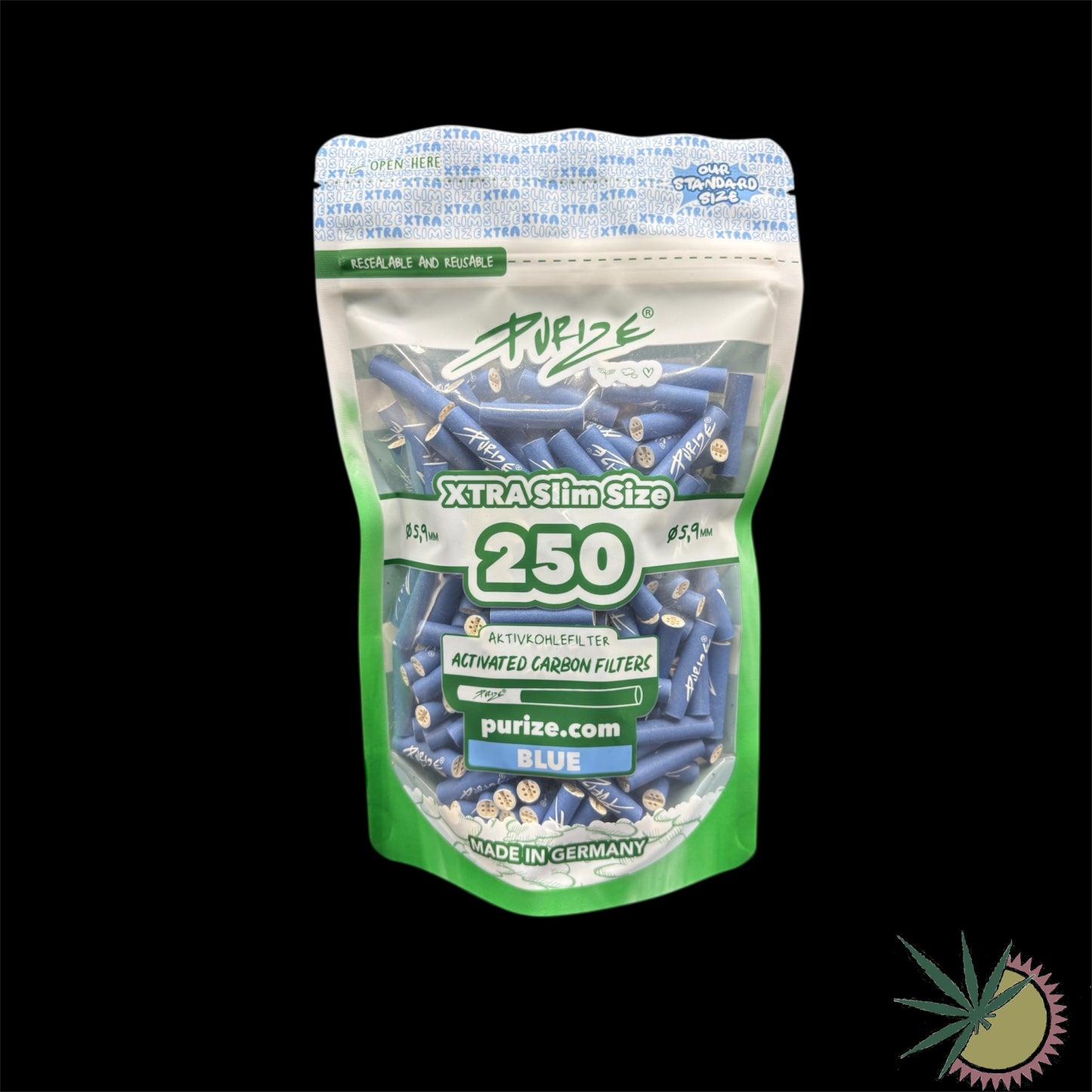 Purize Aktivkohlefilter Ø6mm Xtra Slim 1 Packung á 250 Stück verschiedene Farben