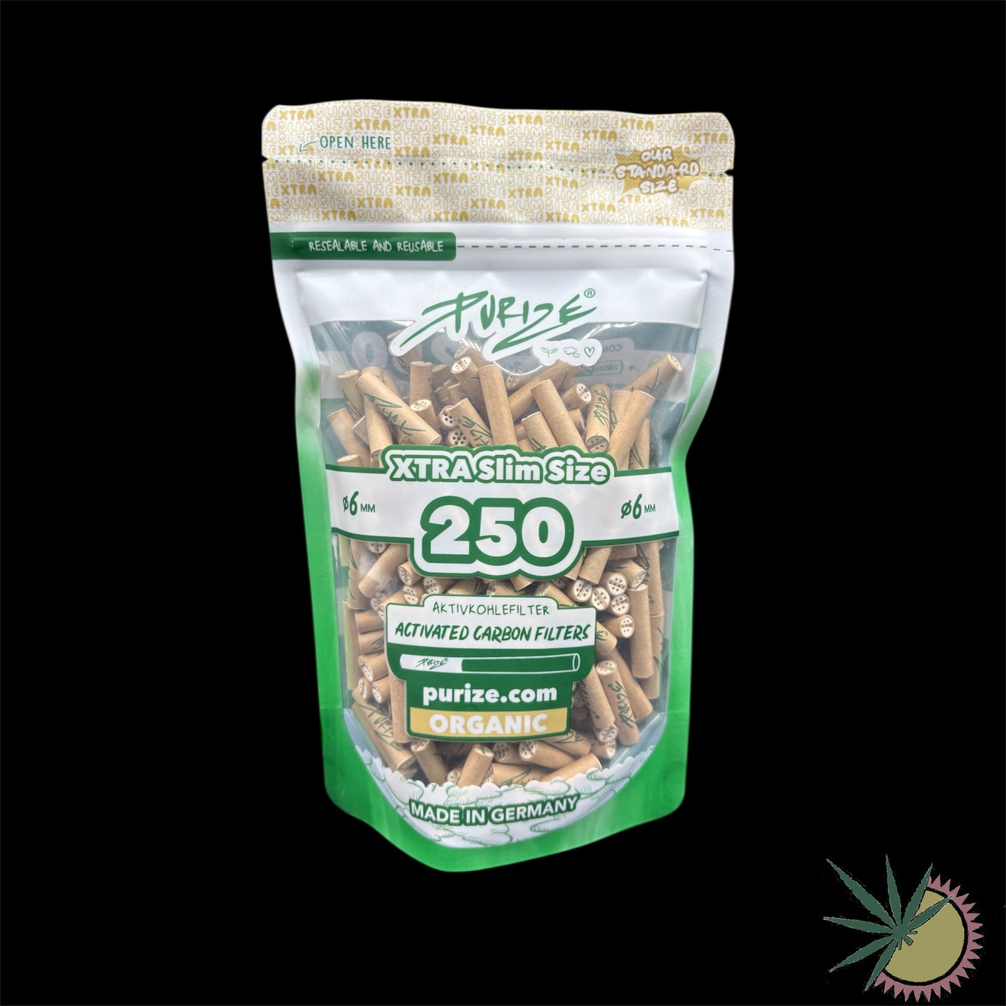 Purize Aktivkohlefilter Ø6mm Xtra Slim 1 Packung á 250 Stück verschiedene Farben