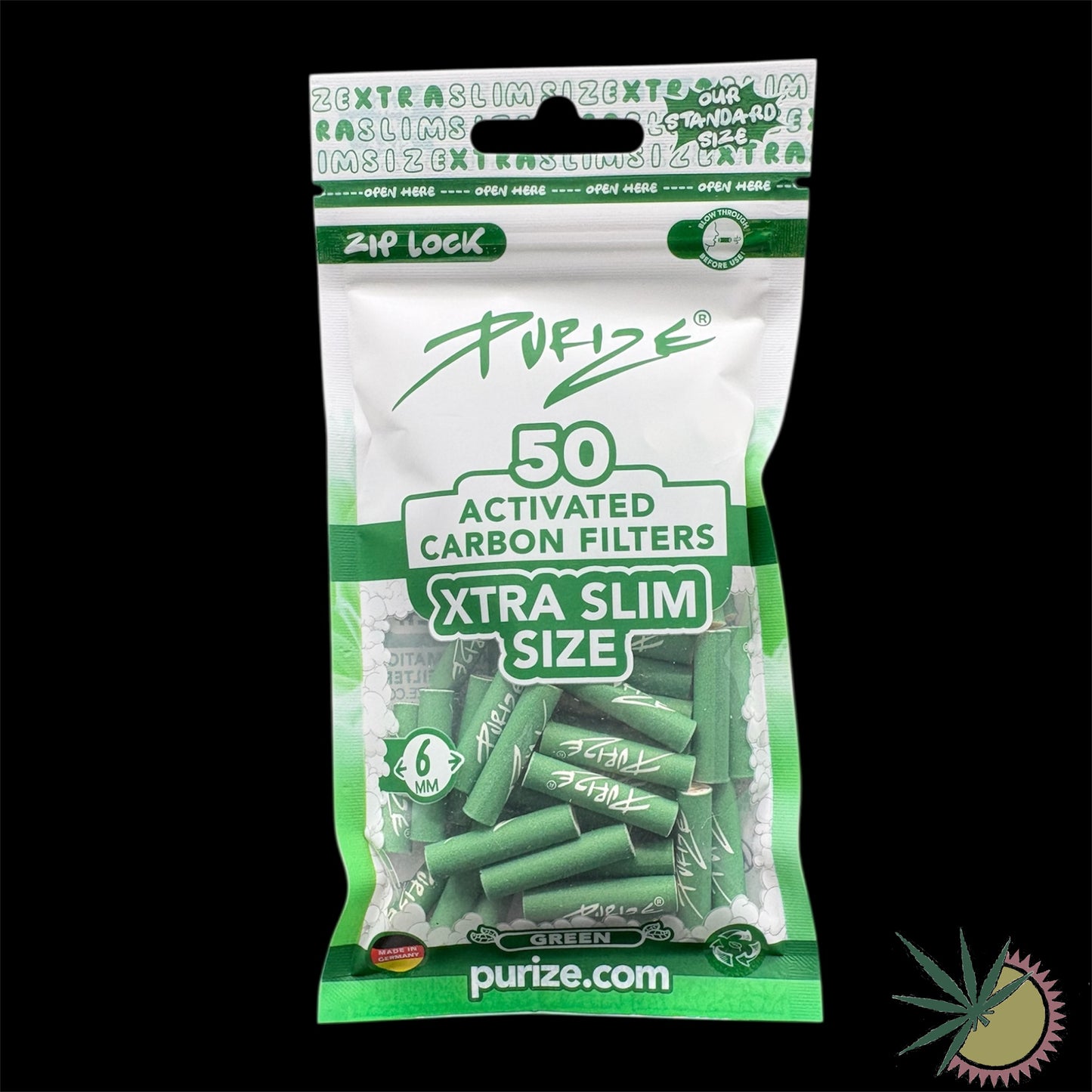 Purize Aktivkohlefilter Ø6mm Xtra Slim 1 Packung á 50 Stück verschiedene Farben