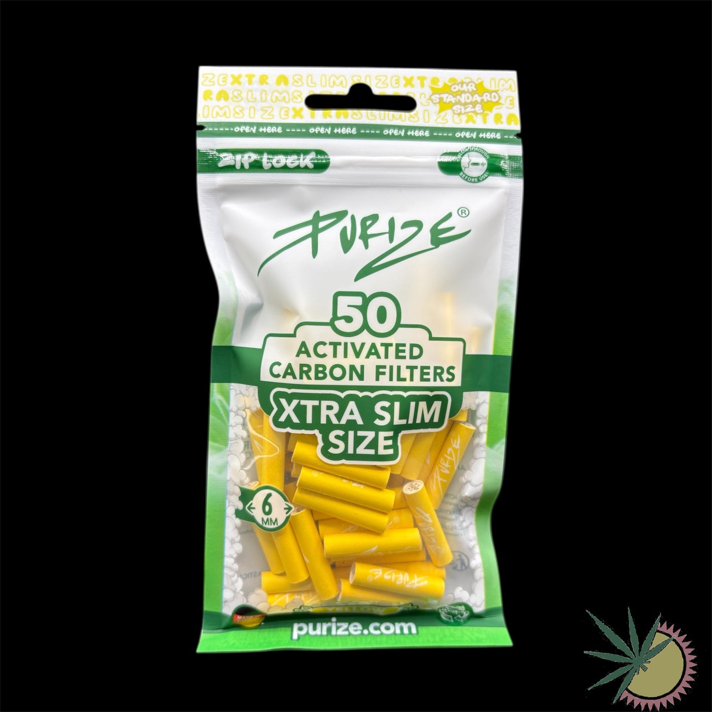 Purize Aktivkohlefilter Ø6mm Xtra Slim 1 Packung á 50 Stück verschiedene Farben