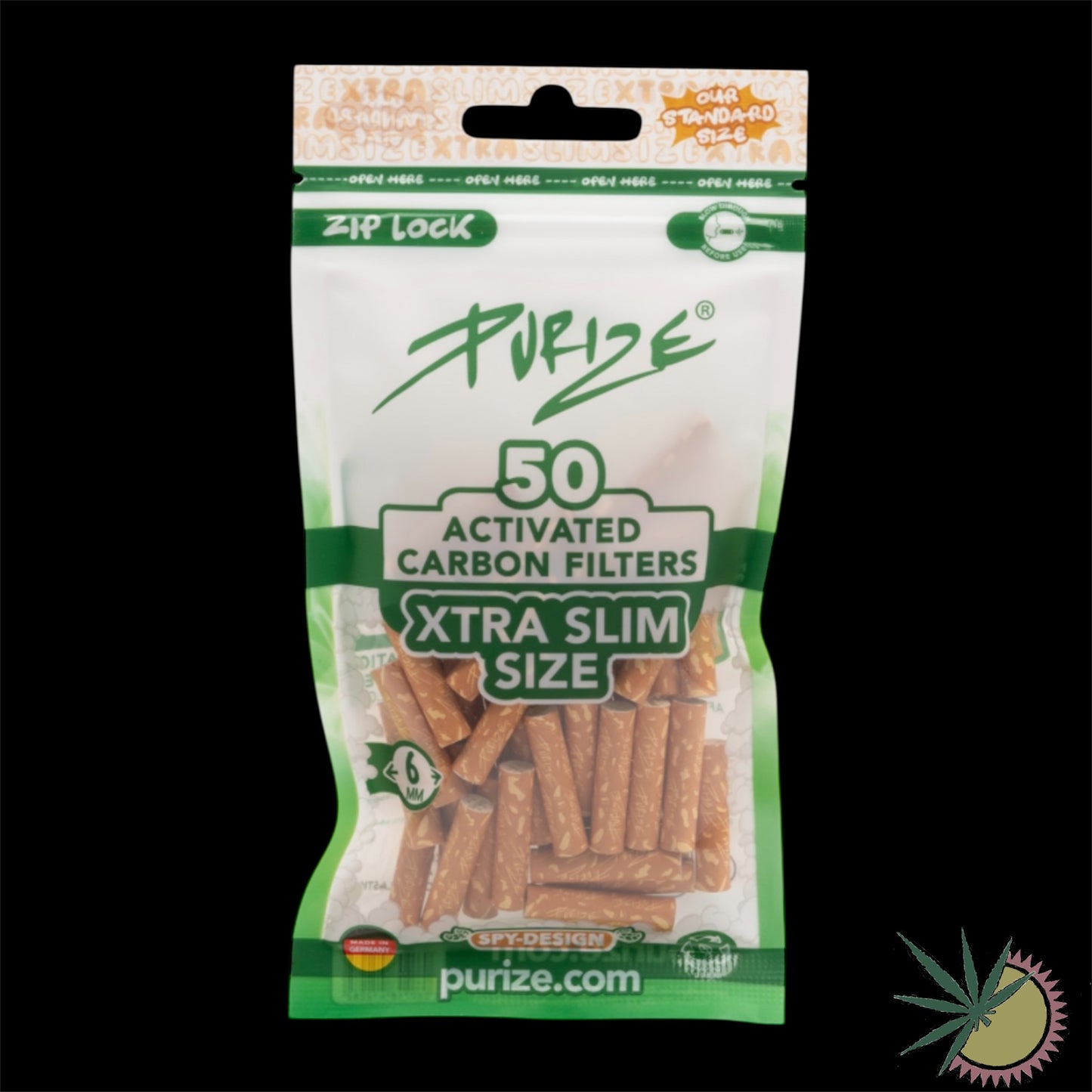 Purize Aktivkohlefilter Ø6mm Xtra Slim 1 Packung á 50 Stück verschiedene Farben